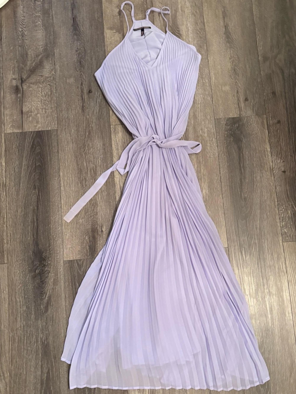 Victoria’s Secret Pale Lavender Pleated Chiffon Maxi Dress with Tie Waist
